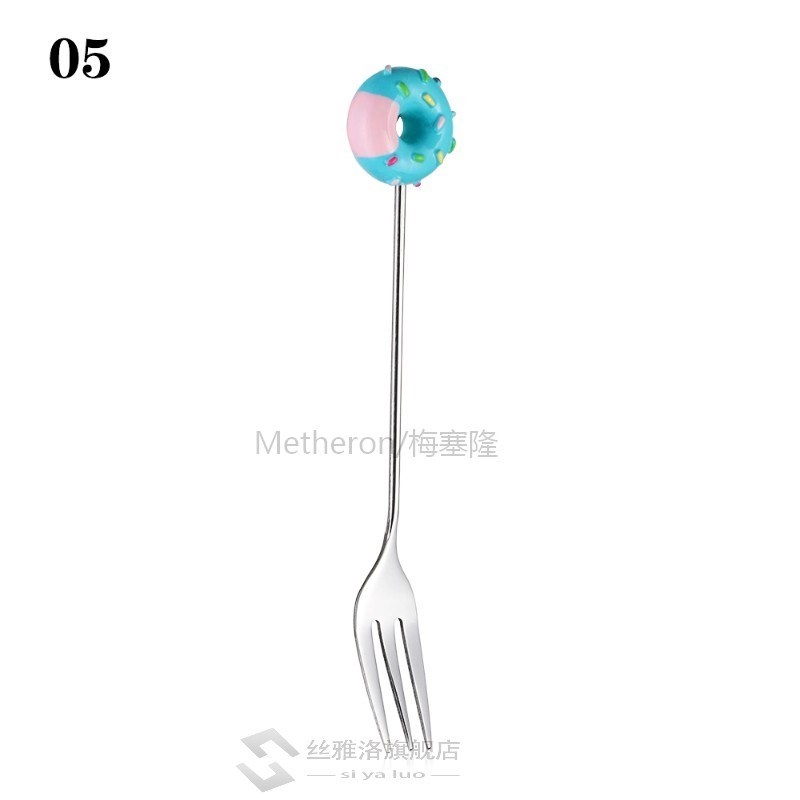 速发New Mini Stainless Steel Lovely Doughnut Dessert Spoon k