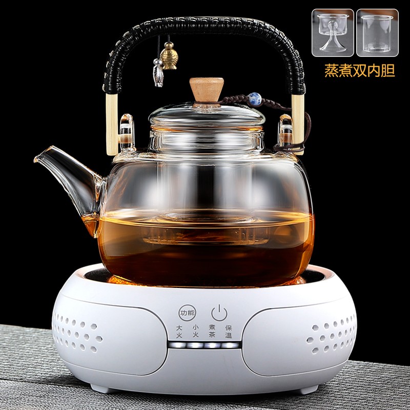 电陶炉加热玻璃烧水壶蒸煮茶壶家用陶壶茶具全P自动小型煮茶器套