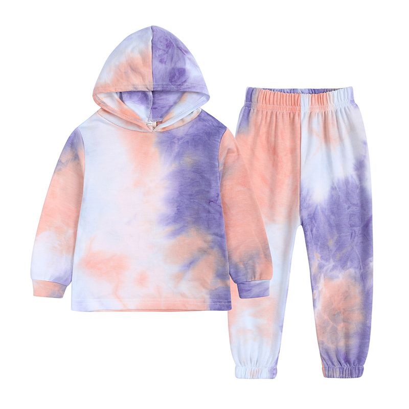 速发Kids Baby Boys Gilrs Tie Dye Outwear Suit Toddler Long S