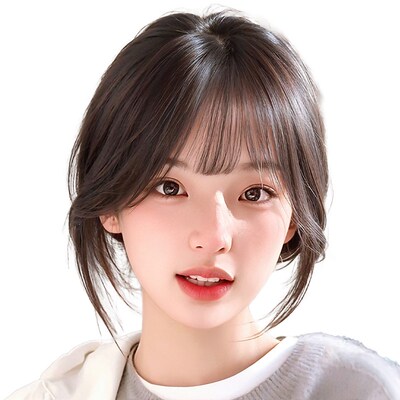 法式八字刘海假发片女头顶补发自然前额真发轻薄发际线假发贴