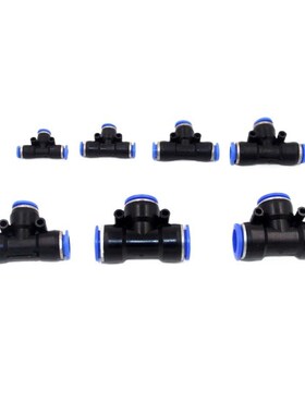 PET快速接头三6叉插148黑色白色1016PE型12PEPE三通4气动其他