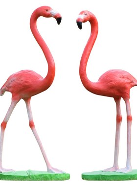 别墅花园庭院装饰品户外园林景观假山水池雕塑仿真动物火烈鸟摆件