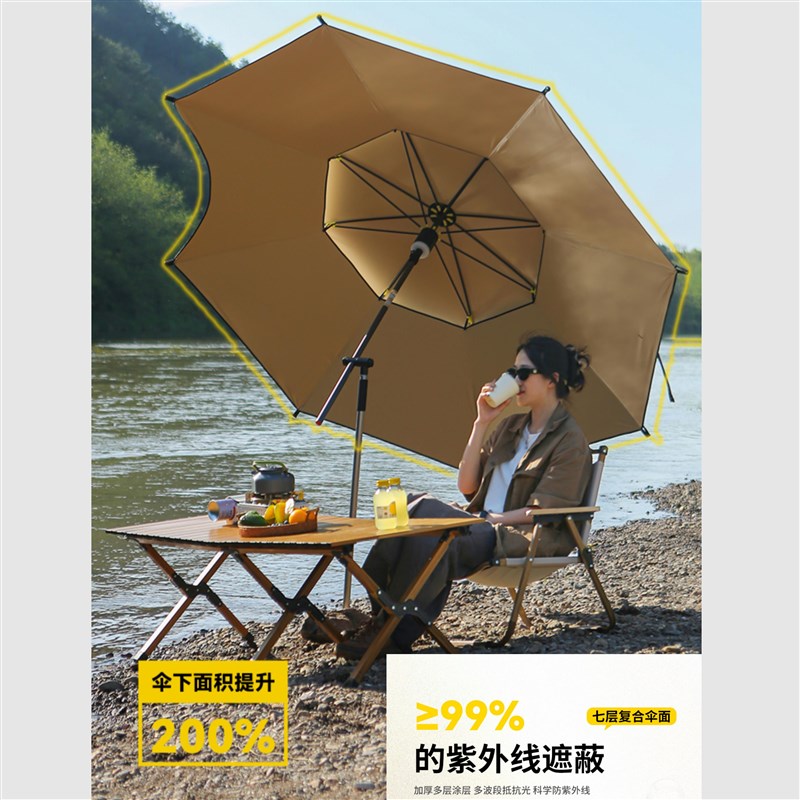 新品钓伞钓鱼伞带灯户外伞遮阳伞钓鱼专业伞2M024新款钓鱼伞江小