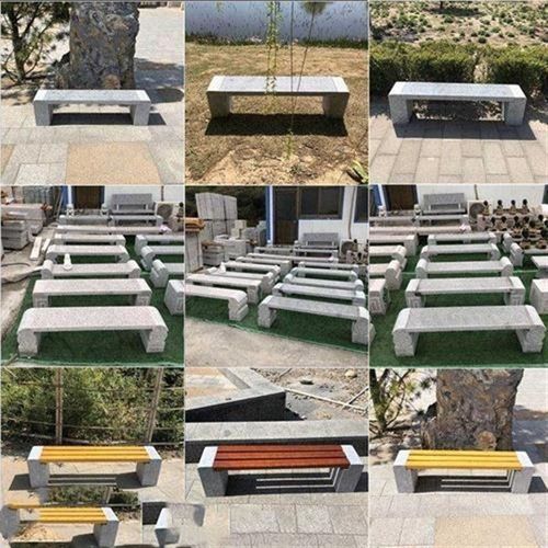 防腐木石凳大理石长凳长条凳石桌石凳子户外庭院家用石椅子花