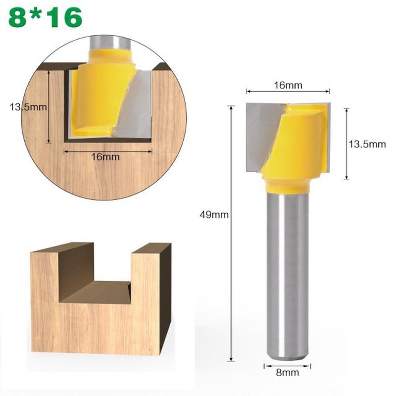 16-25mm Surface Planing Bottom Cleaning Router Bit 8mm Shank