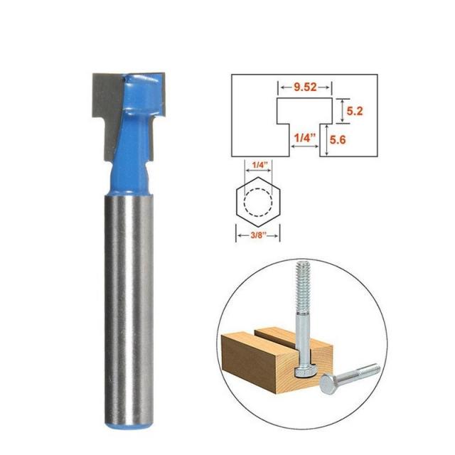 极速1PC 1/4 Inch Shank T-Slot Wood Milling Cutter 6.35mm Sha