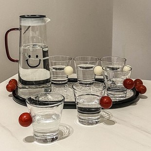 玻璃杯家用简约喝水杯高颜值小众杯子客厅茶杯茶壶茶具水具套装
