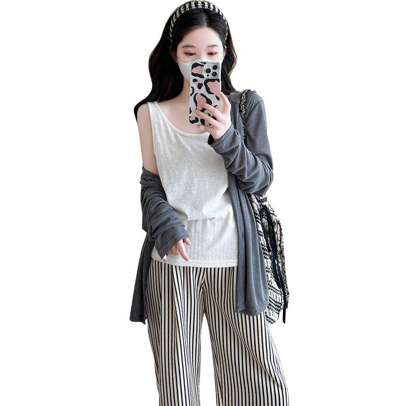 孕妇秋款慵懒风套装2024新款早秋时尚休闲上衣裤子外出秋季三件套