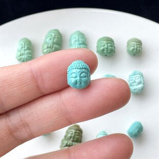 原矿绿松石宝宝佛天然瓷釉级无优化 湖北十堰 一物一图文玩配饰