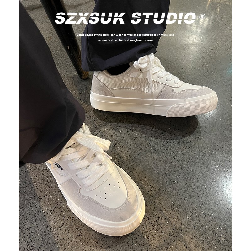 黑白板鞋男韩版潮流百搭休闲运动小白鞋情侣鞋子网面透气布鞋男款