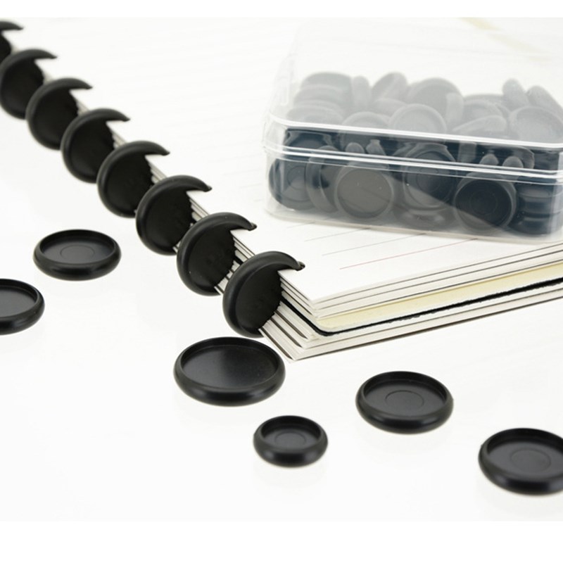 50 Pcs Black Disc Binder for Discbound Notebooks/Planner 18m