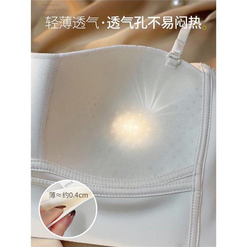 防走光抹胸内衣聚拢女大胸显小胸裹胸白色文胸无肩带束胸显瘦