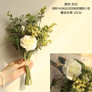 。Eucalyptus Mida ins rose bouquet imitation flSower decorat