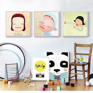 奈良美智装饰画女孩房间装饰画日式墙面挂画儿童房卧室床头墙壁画