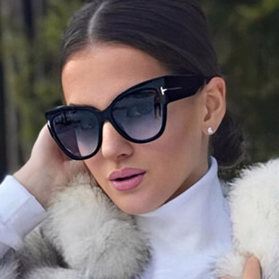 网红Women Sunglasses  New Fashion Brand Designer Cat Eye Fem