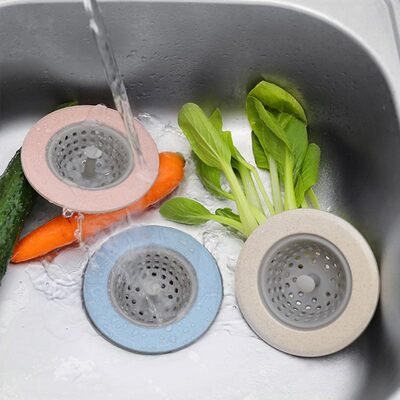 推荐1 Pc Silicone Wheat Straw Kitchen Sink Strainer Bathroom