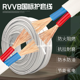 6平方护套线防冻防水电缆线家用双股电源线 2芯电线软线国标2.5
