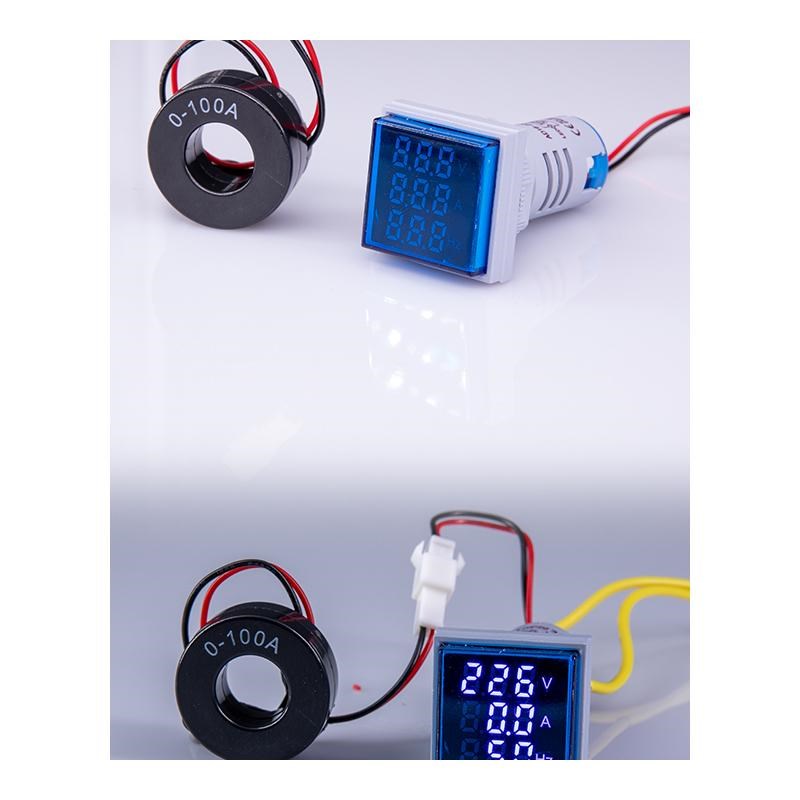 *New 3in1 22mm Digital  Voltmeter Ammeter Hz 60-500V 0-100A