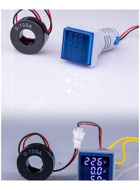 *New 3in1 22mm Digital  Voltmeter Ammeter Hz 60-500V 0-100A
