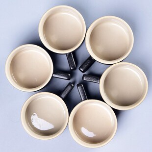 黑陶品茗杯带把手防烫陶瓷功夫茶道小茶杯家用主人个人杯茶碗单杯