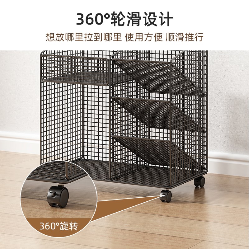移动书架置物架落地桌边带轮小推车学生书本收纳架书包放置小书柜