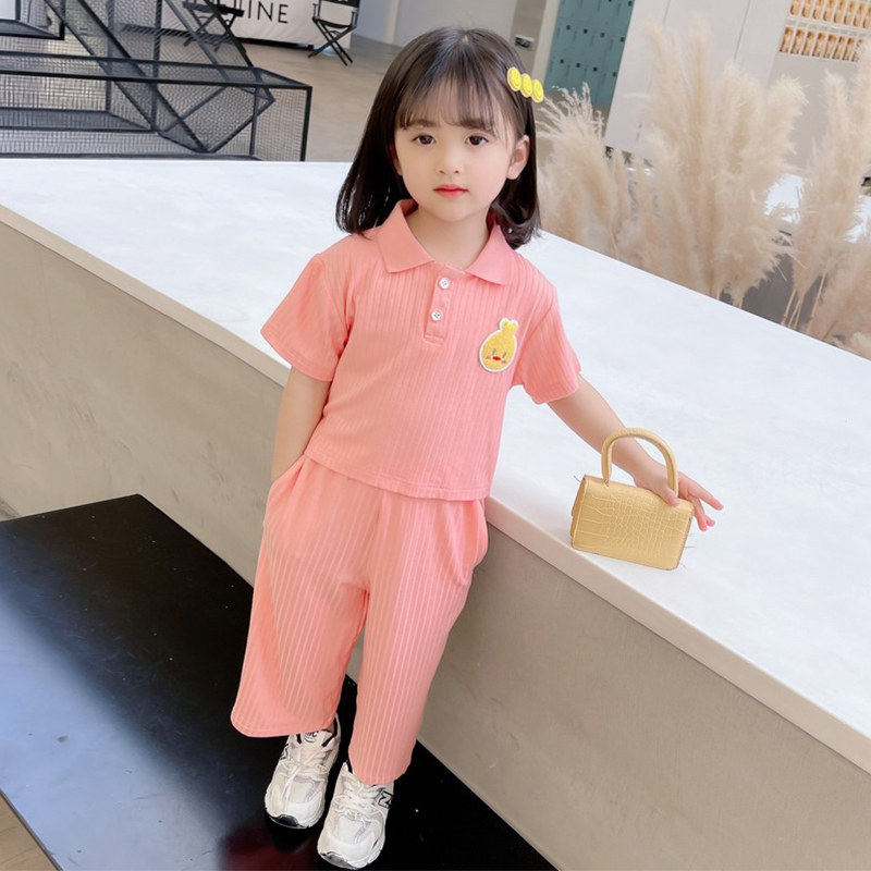 新品女童夏季套装2023新款夏款C女宝宝休闲儿童夏款洋气时髦夏装