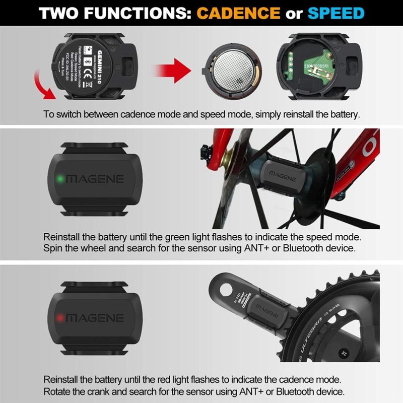 magene Computer ANT+ Speed and Cadence Dual sensor bike spee