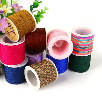 50m Dia 0.8mm Nylon Cord Thread Chinese Knot Macrame Cord Br