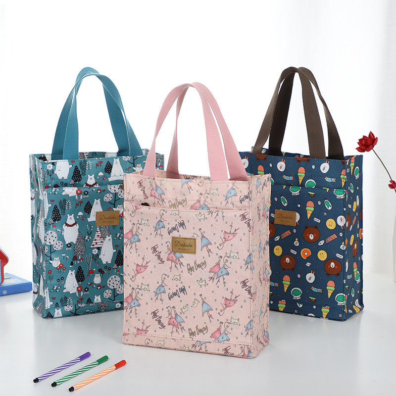 学生补习手提包帆布韩版拎书袋A4大容量文件包防水资料袋补课书包