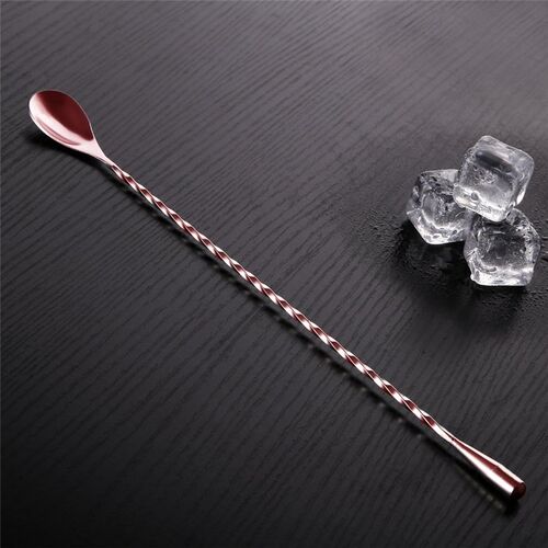 Cocktail Spoon Bar Spoon Stainless Steel Mixing Spiral Patte