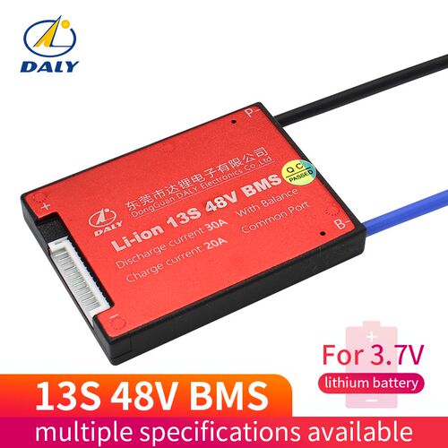 3.6V 3.7V 13S 48V E-bike Li ion battery 18650 BMS 15A 20A 30