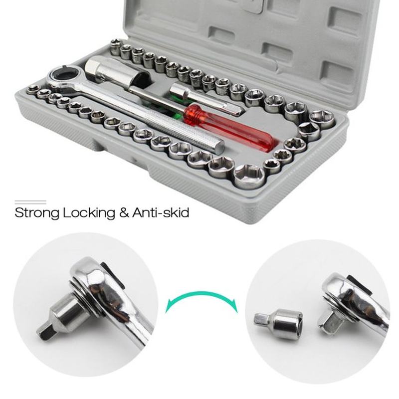 速发40 Pcs 1 Set Car Combination Socket Wrench Set Humanized-封面