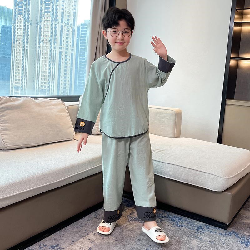 男童睡衣春秋款2025新款儿童长袖小男孩大童春装家居服空调服