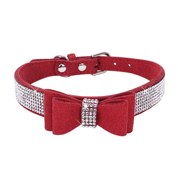 速发Fashion Bling Diamonds Puppy Collar Adjustable Flexible