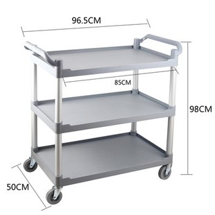 酒店收餐车三层推车撤餐车收碗车E带垃圾桶多功能塑料饭厅饭店