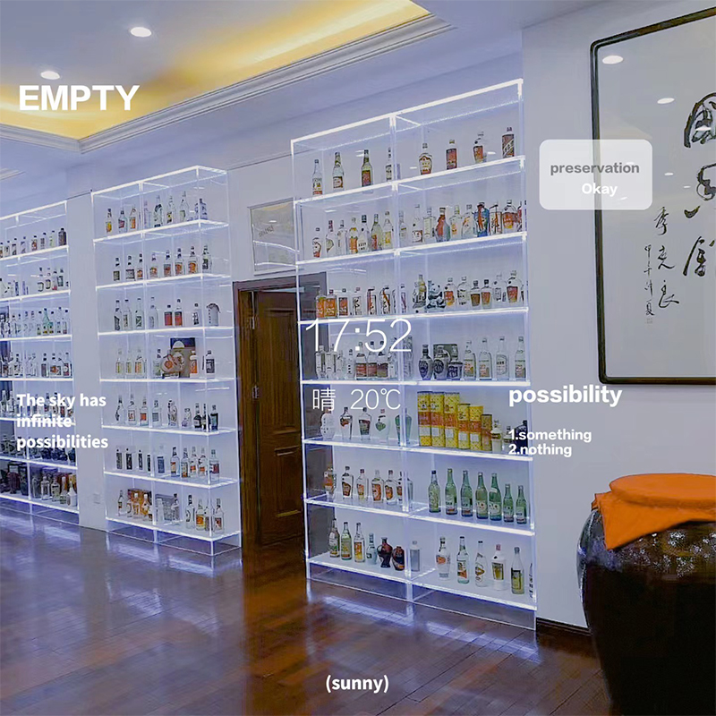 亚克力板透明玻璃展示柜服装店鞋包展示架定O制酒柜模型收纳陈列