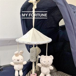 新生儿宝宝动物小推车玩具挂件可夹风铃吊伞0一1岁3个月6婴儿床铃