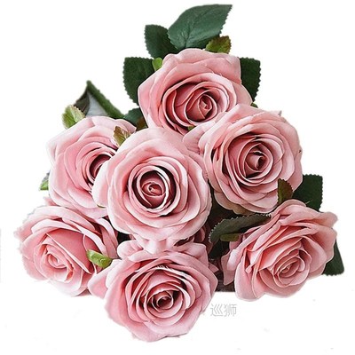 10 Heads big Artificial rose flower bouquet flores artificia