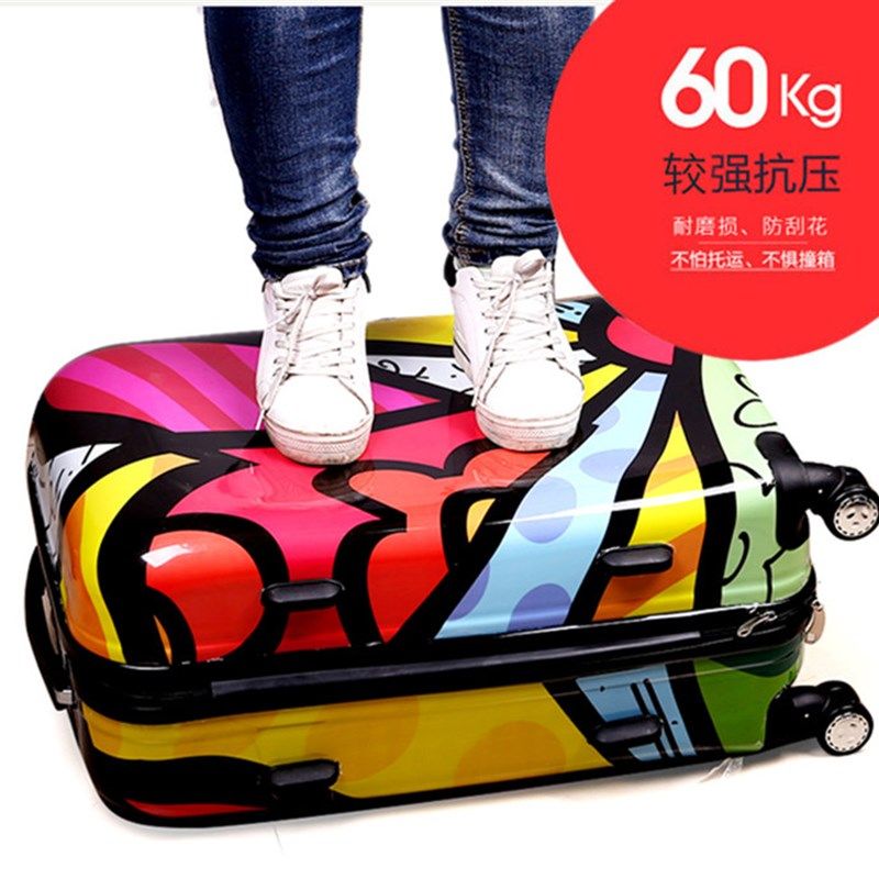 拉杆箱女24寸万向轮涂鸦行李箱旅行箱20寸小清新学生韩版个性皮箱,箱包皮具/热销女包/男包,旅行箱,淘宝优惠券,粉丝福利购,淘宝优惠卷