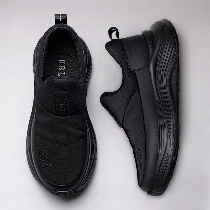 男鞋秋季新款百搭运动跑步鞋男士轻便厚底增高一脚蹬休闲鞋子男潮