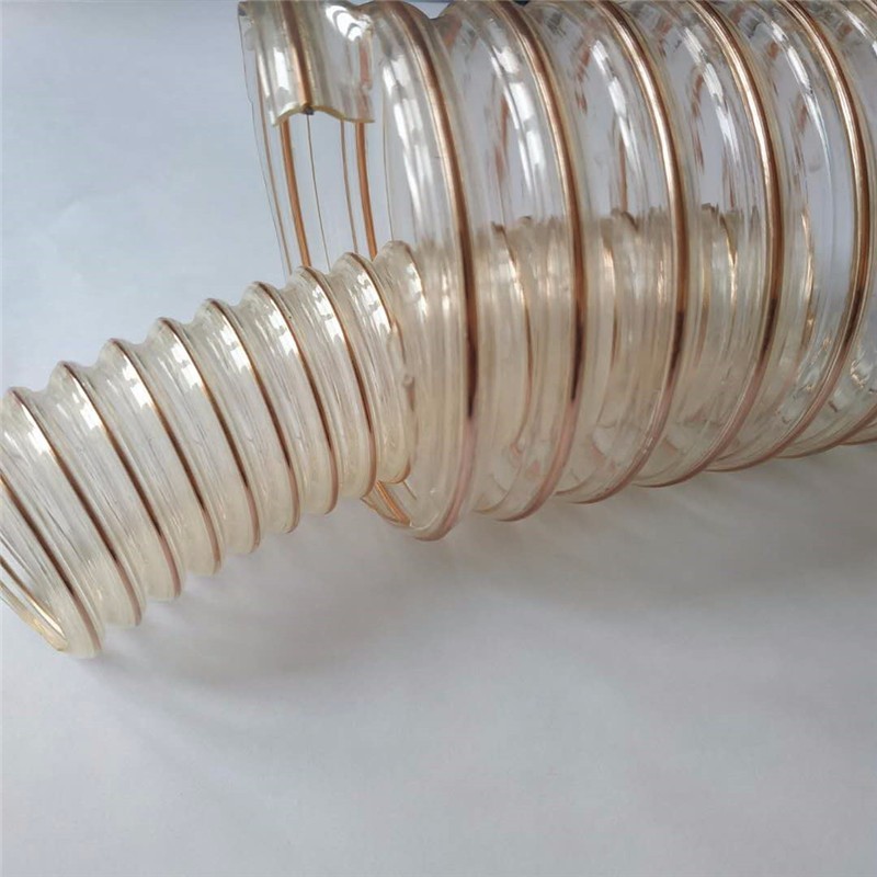 PU钢丝耐磨软管聚氨酯耐高温透明塑料波纹管TPU伸缩管吸尘通风管