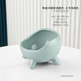 鞋柜门口进门入户玄关放钥匙的收纳盒摆J件客厅遥控器装饰托盘包