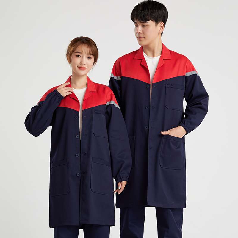 工作服男大褂劳保服防尘秋冬季汽修耐脏长款蓝大褂长袖耐磨搬运服