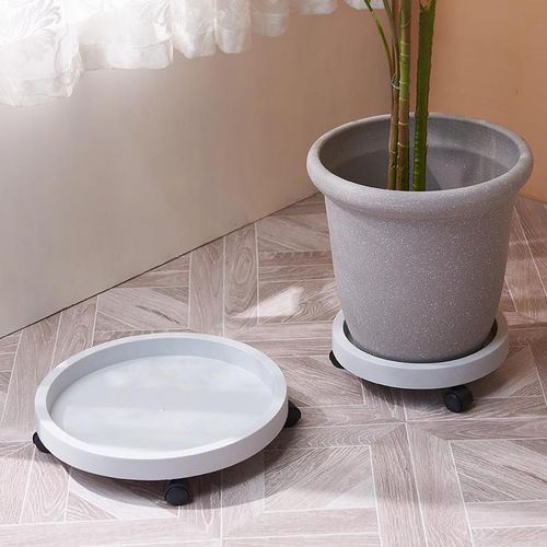 移动花盆托盘万向轮加厚带轮底座圆形塑料滚轮底盘大号搬花盆神器