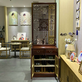 全实木鞋 客厅隔断 柜家用门口玄关柜榆木小户型入户门厅柜一体中式