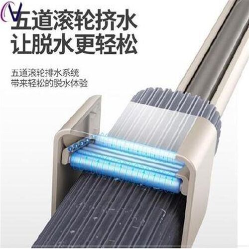 式强滚轮换替厨房瓷砖自挤拖布桶拧家庭加网红式吸U水拖把海绵头