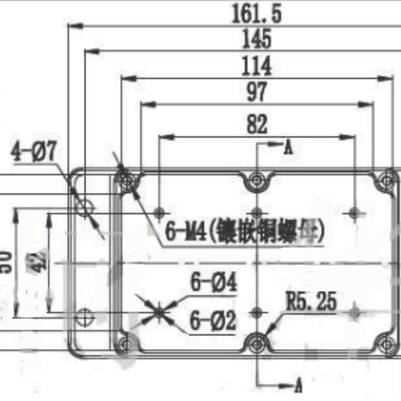 监控塑料外壳密封盒接线盒防水盒120*80*65室外防水带耳