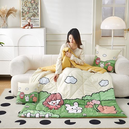 两用抱枕被卡通四季汽车沙发宿舍靠垫枕头被午休空调被二合一办公