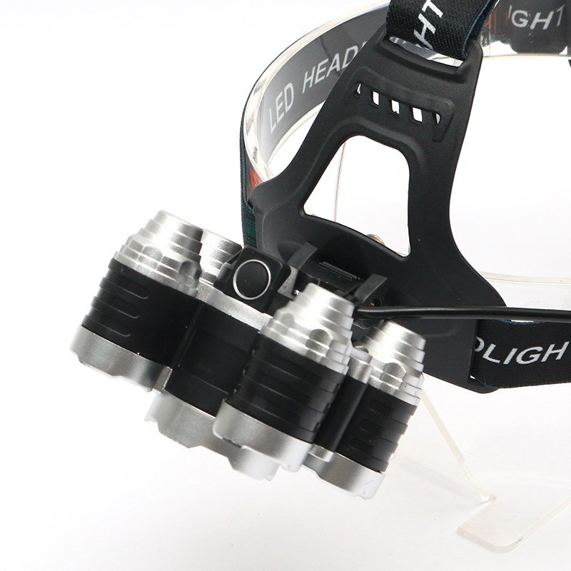 5头光杯定焦头灯户外LED野营强光钓鱼灯头戴照明灯充电远射露营灯