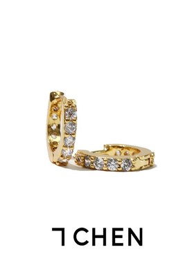 7CHEN 欧美带钻镀金高级感耳圈秋冬轻奢个性设计感耳钉耳环jennie